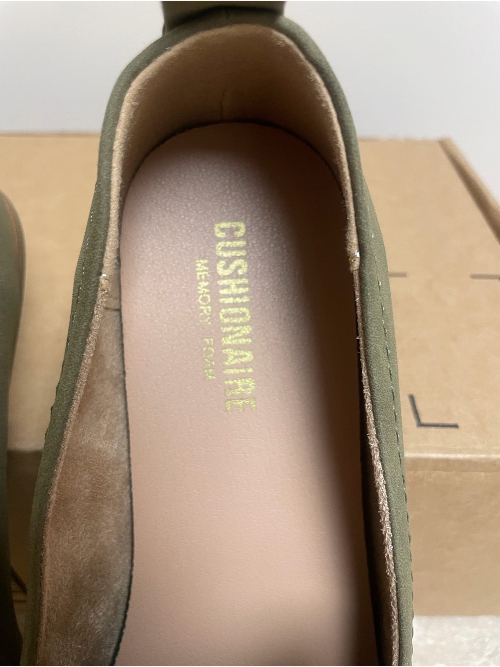 Cushionaire Olive Green Suede Women's Slip-On Loafers - Picture 5 of 7